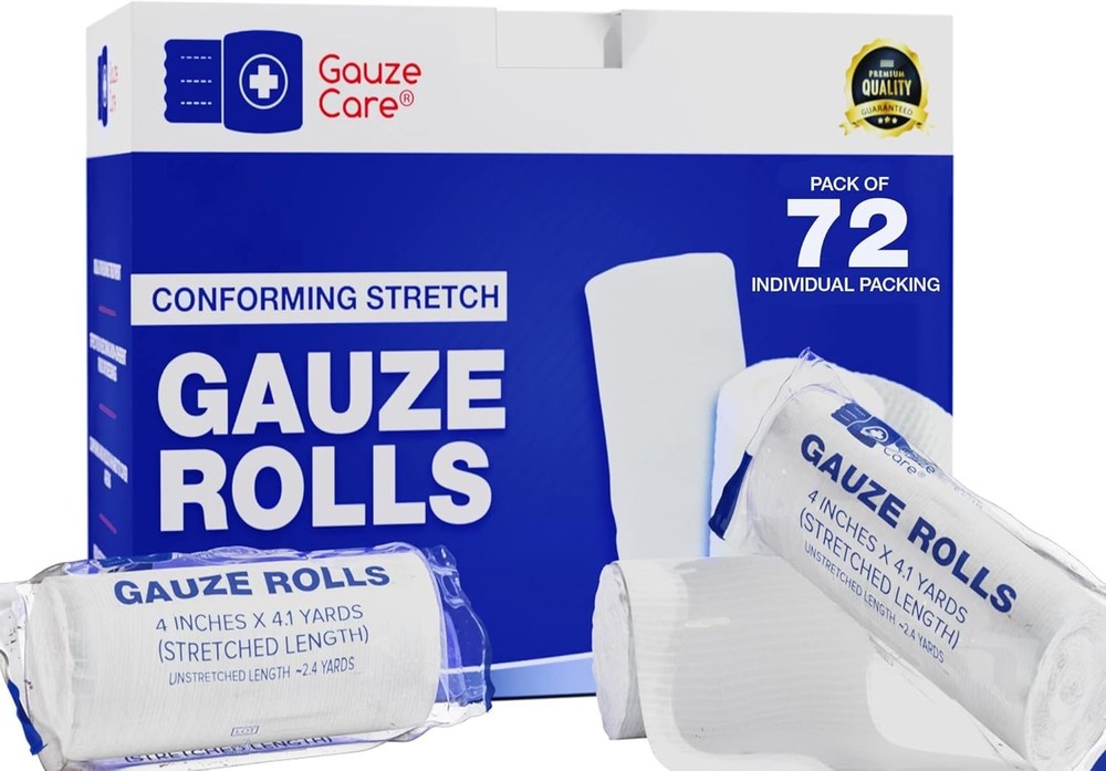 High-Quality Stretch Gauze Wraps - 72 Rolls