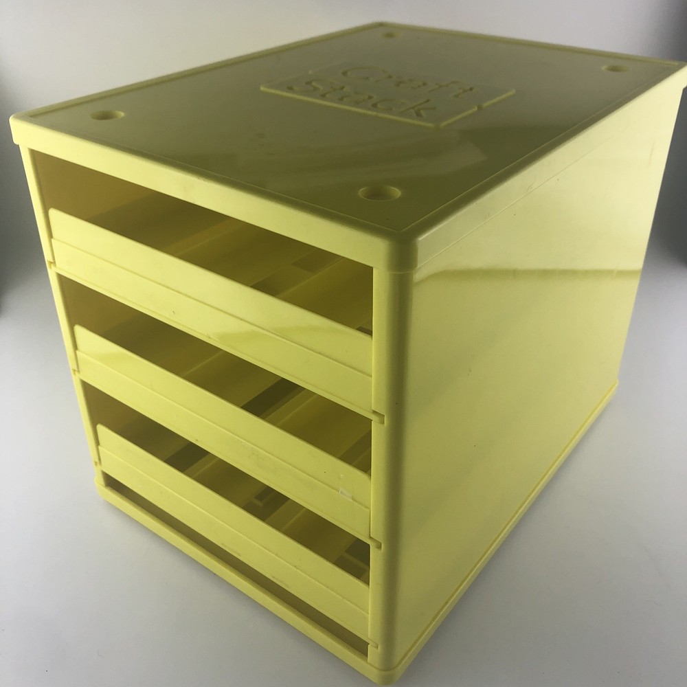 Craft Stack Washi Tape Holder Yellow w/three drawers