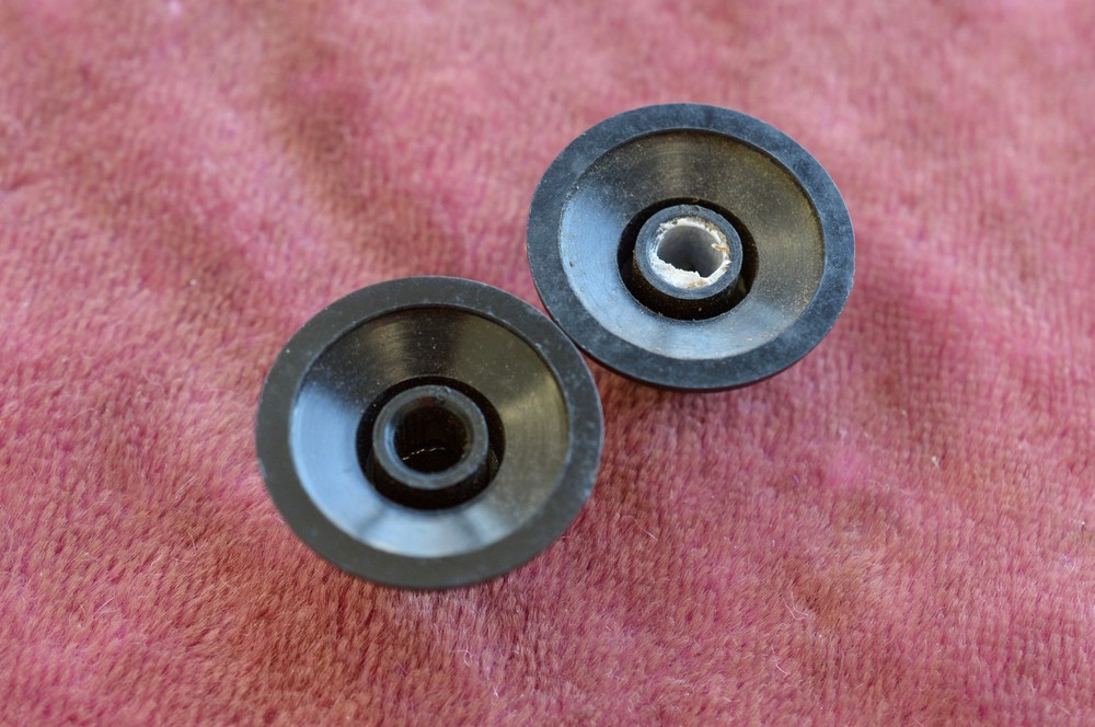 Vintage 1968 Gibson Witchhat Knobs Witch Hat Black Gold Inserts Les Paul Custom!