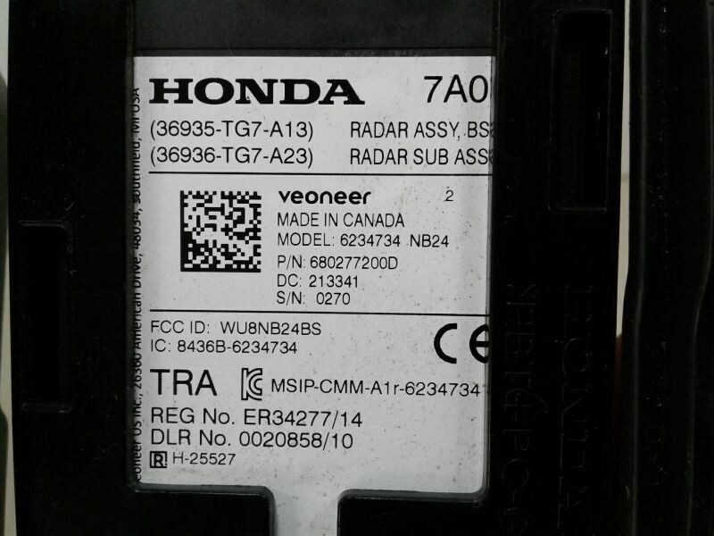 Driver Camera/Projector Radar Unit Rear Bumper Fits 20-22 PILOT 122313