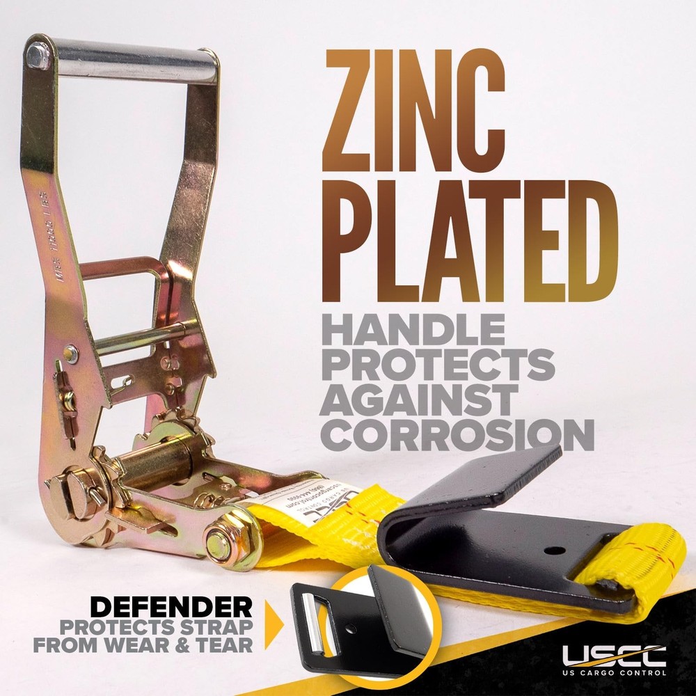 US Cargo Control Side Mount Wheel Nets with Ratchets and Flat Hooks (4-Pack),...