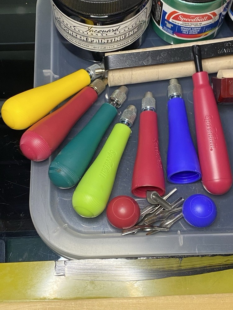 Speedball/ Screen Printing Set Inks Tools Squeegee, Roller, Blocks