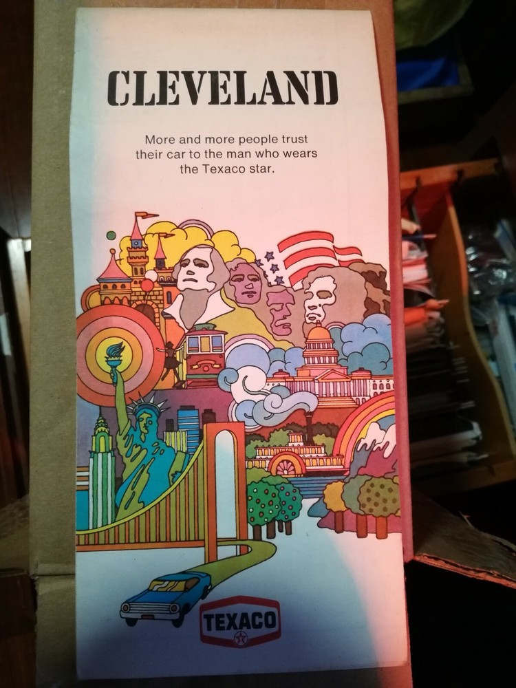 VINTAGE MAP ---- 1970'S  CLEVELAND MAP-----TEXACO