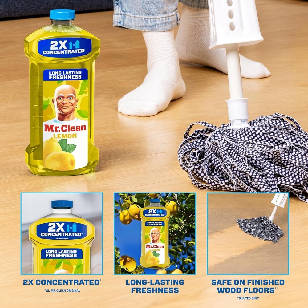 Mr. Clean 2X Concentrated Multi Surface Cleaner With Lemon Scent, (41 fl oz) US