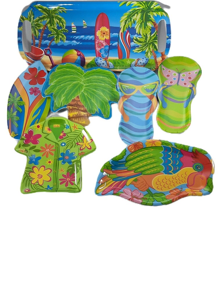 7 Piece Tropical Party Tray Set
