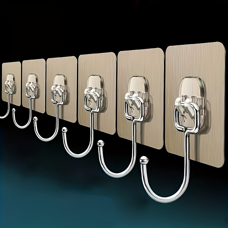 5 Pack Self Adhesive Hooks Heavy Duty Wall Hangers Gold Stick On Towel Robe Coat
