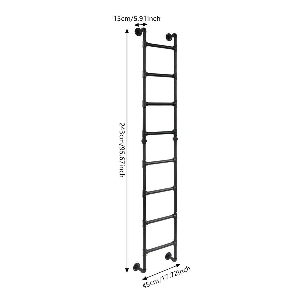 Wall-mounted 8-step Bunk Bed Ladder High Loft Attic Eight Steps Ladders ToolUSUS