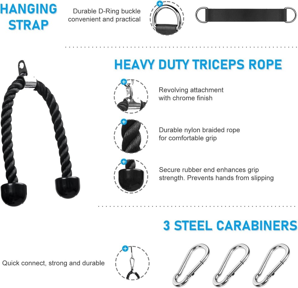 Pulley System for Home Gym, Cable Pulley System Gym for LAT Pulldown Cable Machi
