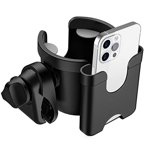 Stroller Cup Holder with Phone Holder, Universal Bottle Holder