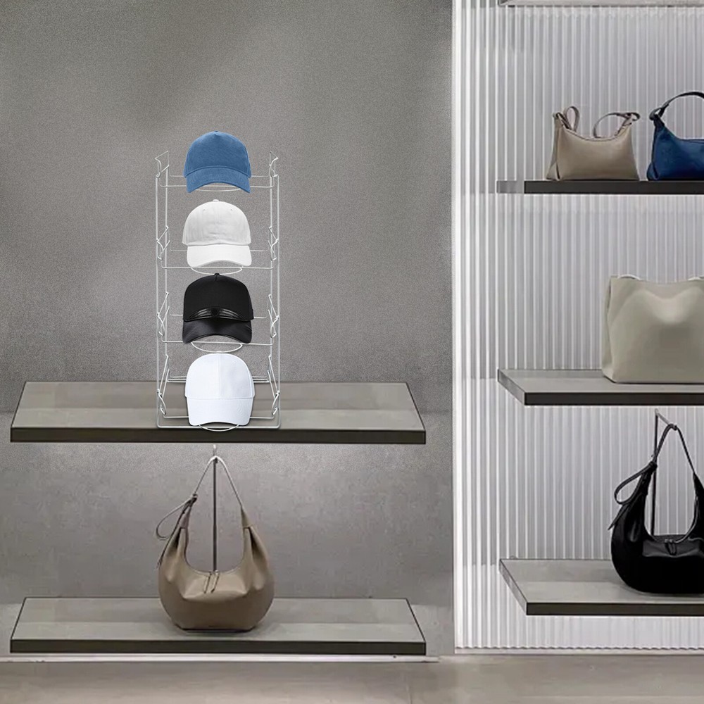 4-tier Hat Display Stand, Tabletop Hat Display Rack, Hat Display Rack for Retail
