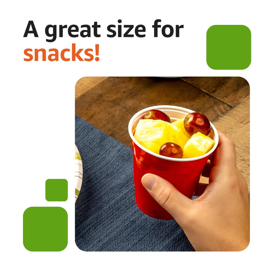 Basics Small Disposable Red Plastic Party Cups, BPAFree, 9oz, 50 Count