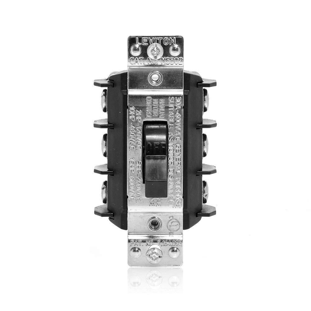 Leviton 30 Amp 600 Volt, Three-Pole, Three Phase AC Motor Starter, Suitable as