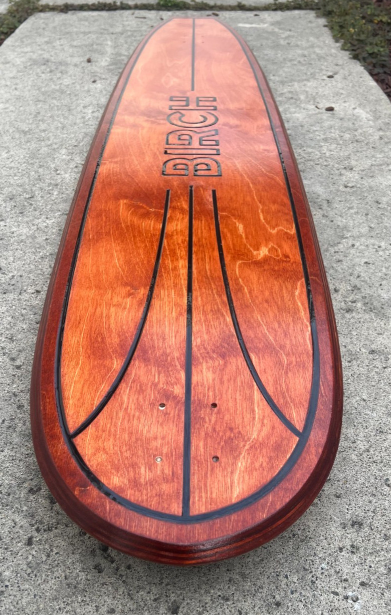 BIRCH 60" LOG Cruising Longboard Skateboard - DECK ONLY made in California