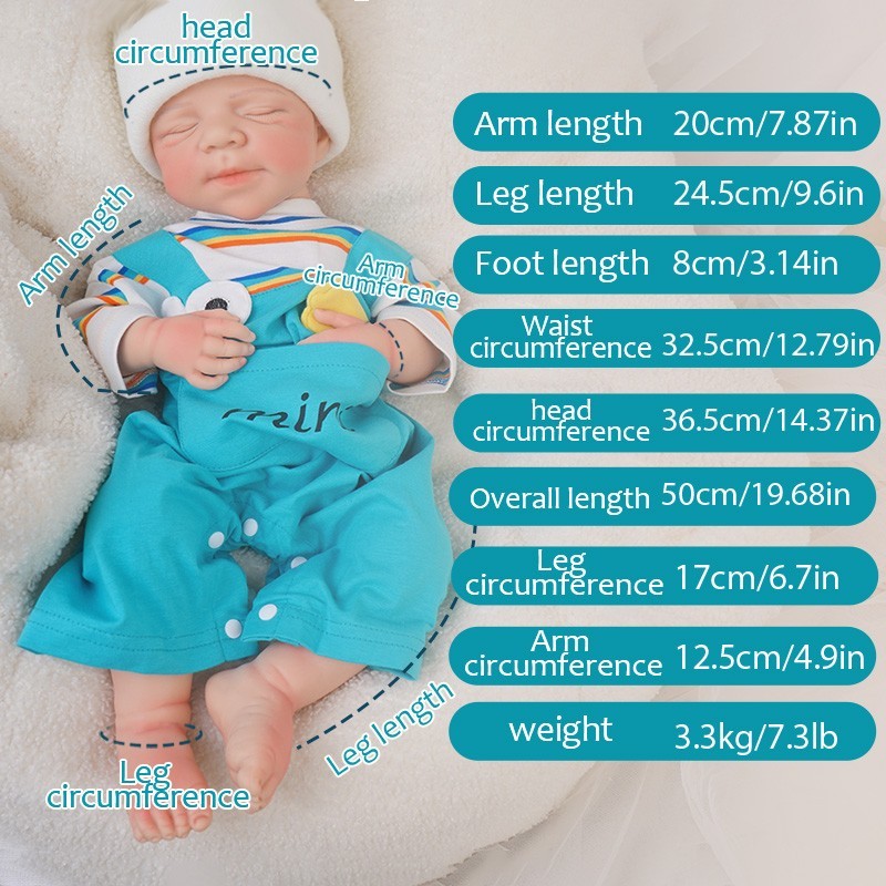 19.68'' silicone reborn doll handmade washable handicrafts gifts companionship