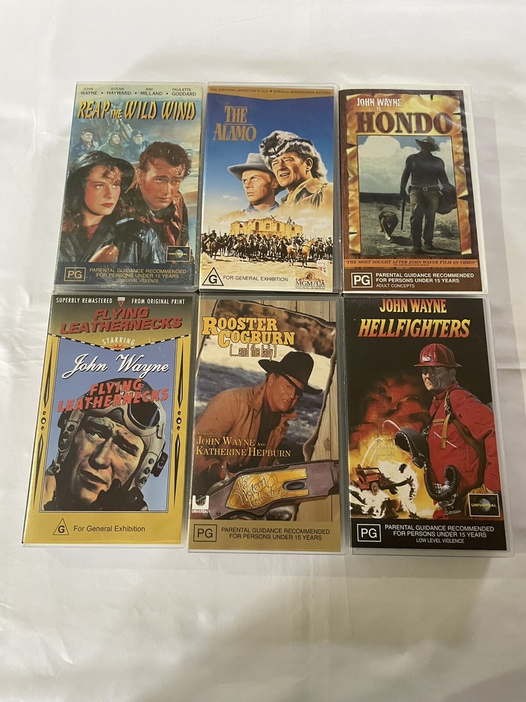 John Wayne VHS Tape Bundle X 6.