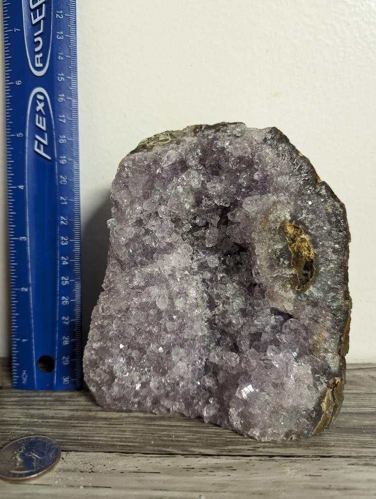 2 Amethyst standing cut base crystals geodes. 5 pounds lbs
