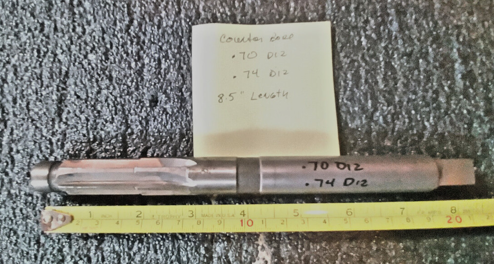 Counterbore .70 and .74 Step Reamer 9" long  - Used