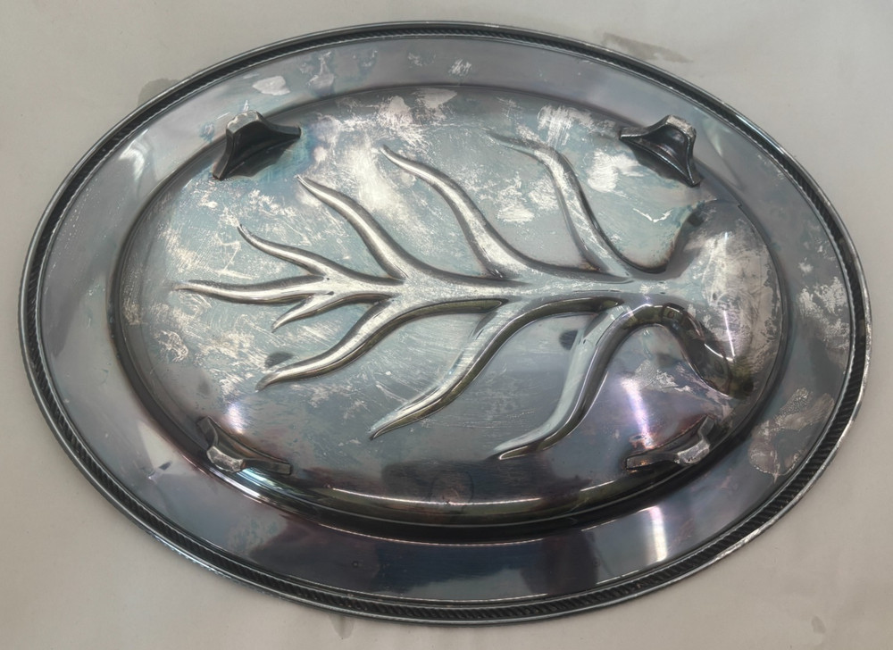 Lot of 2 Vintage Silverplated Footed Trays CASTLETON 4810 and POOLE 3209