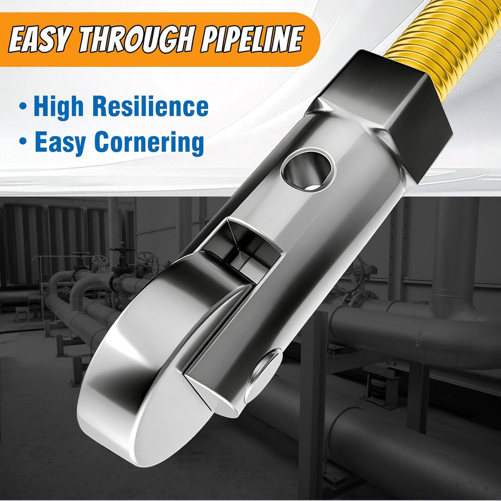 18Ft Roller Fish Tape Cable Puller Kit with 2 Fish Tape Fastener,Electrical Wire