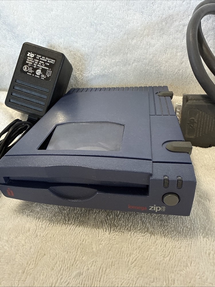 Has Power - Iomega Zip 100 External Parallel Drive – Untested / As‑Is