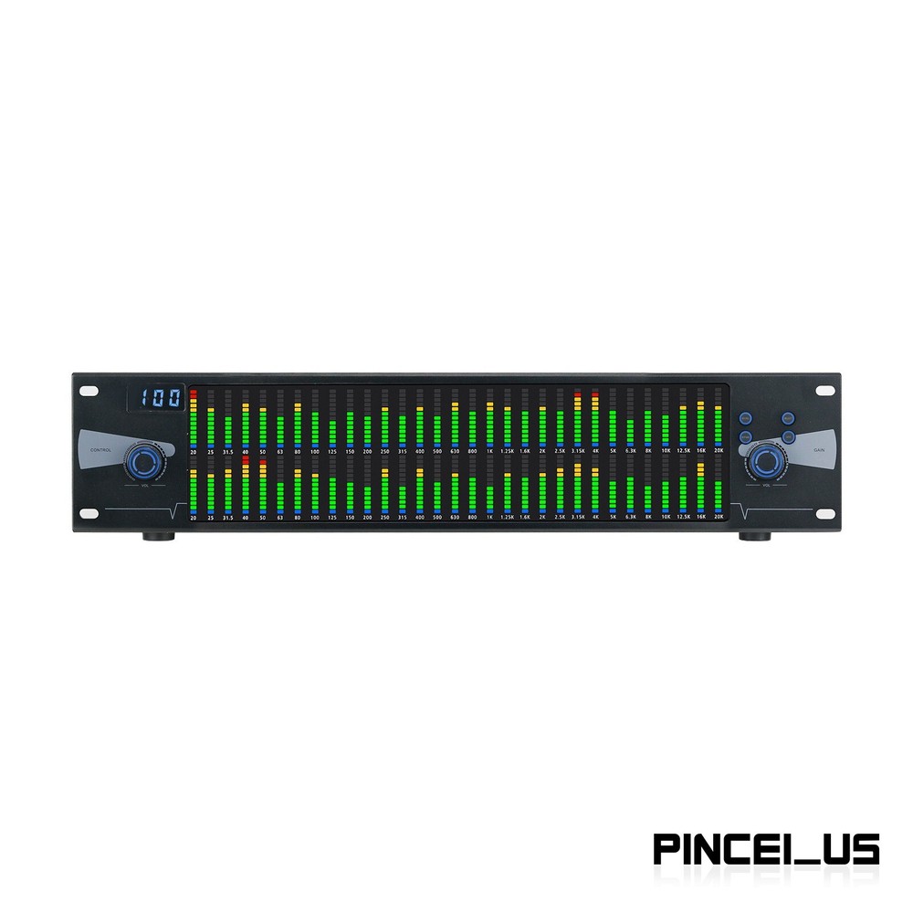 Professional Graphic Equalizer Digital Equalizer Dual 31-Band Spectrum Display//