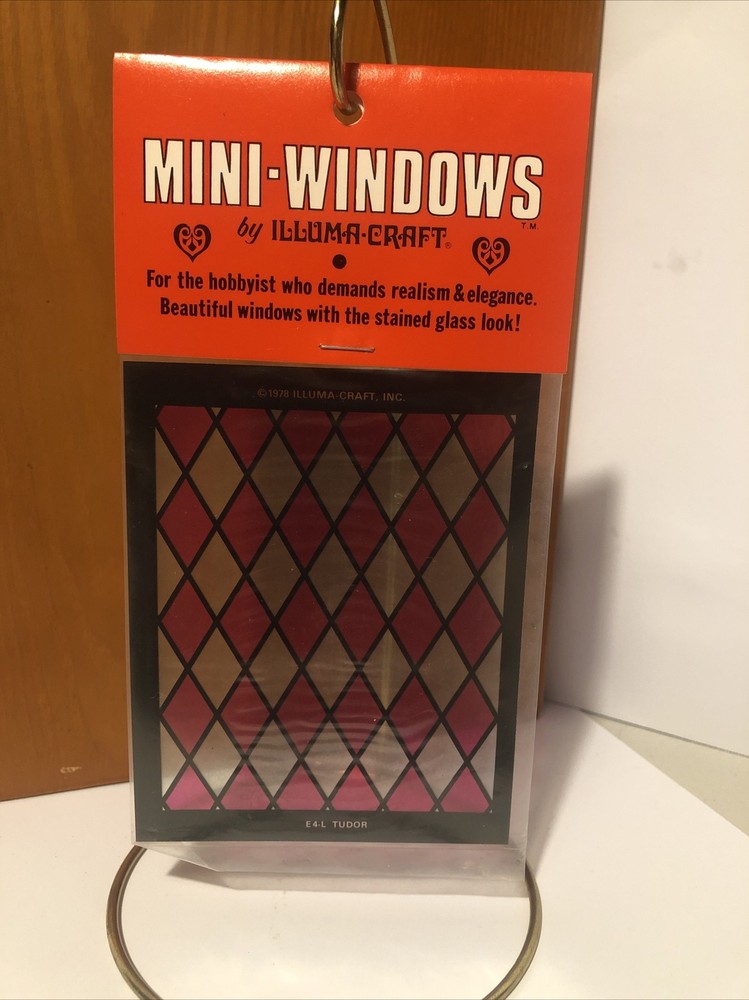2 miniature stained glass Window On Plastic