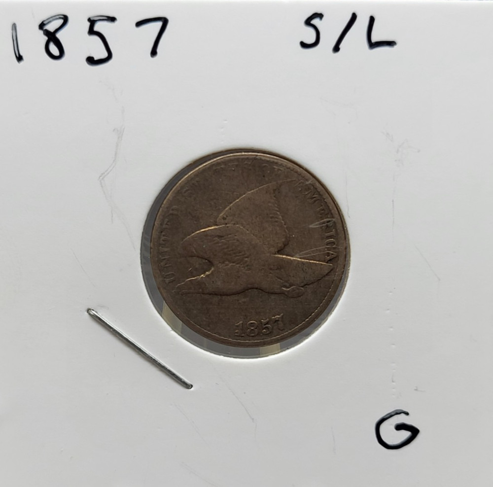 1857 U.S Flying Eagle Cent Penny Type Coin Small Letters