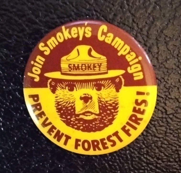 Smokey The Bear 1 1/2"pinback
