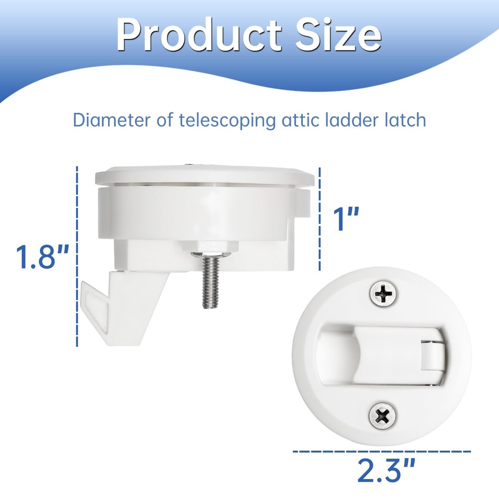 36-62 Telescoping Attic Ladder Latch Compatible with Werner White