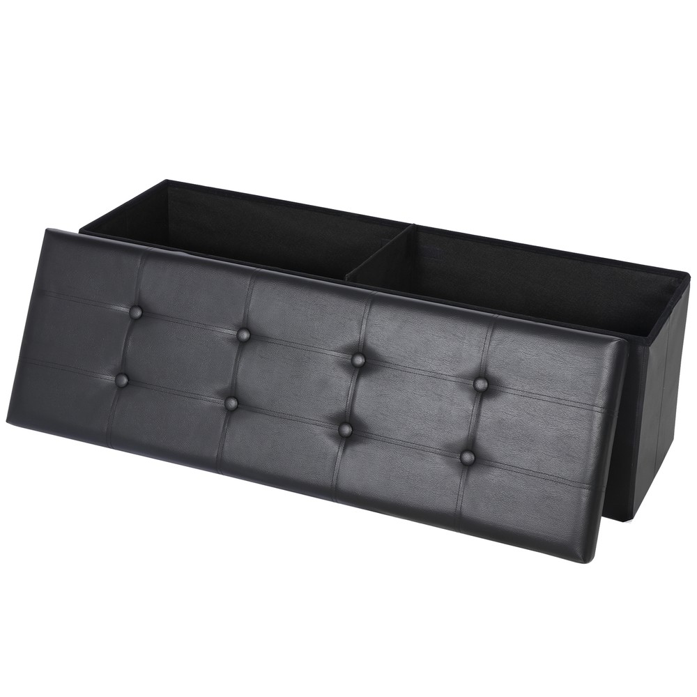 43" Folding Storage Ottoman Bench Storage Stools Footrest for Home Organizer