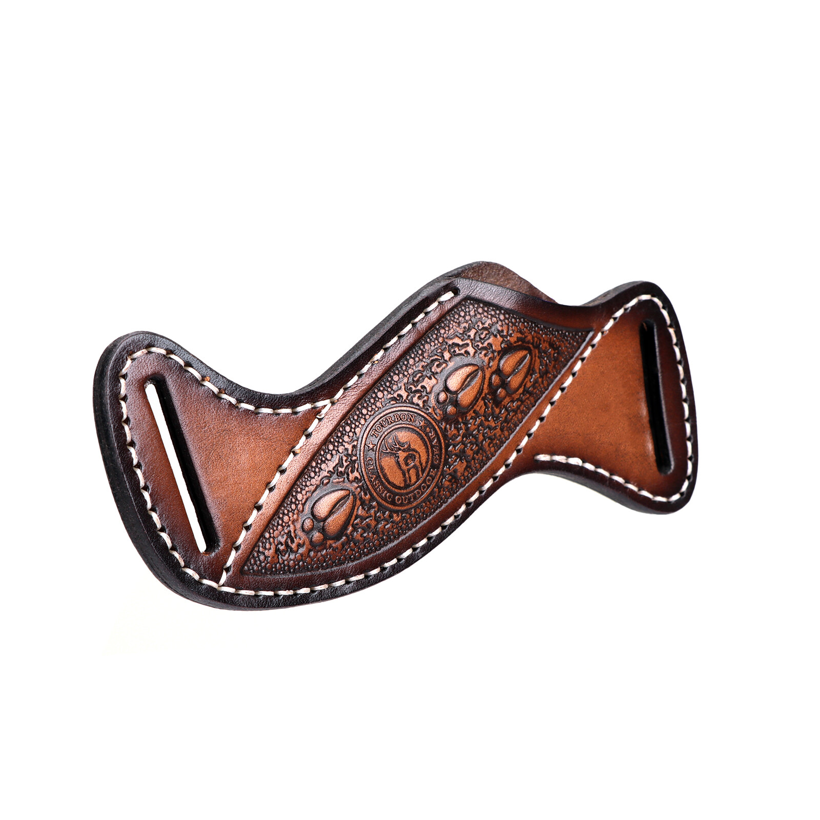 TOURBON Leather Fixed Blade Knife Sheath Slanted Pancake Belt Holster Hunting US