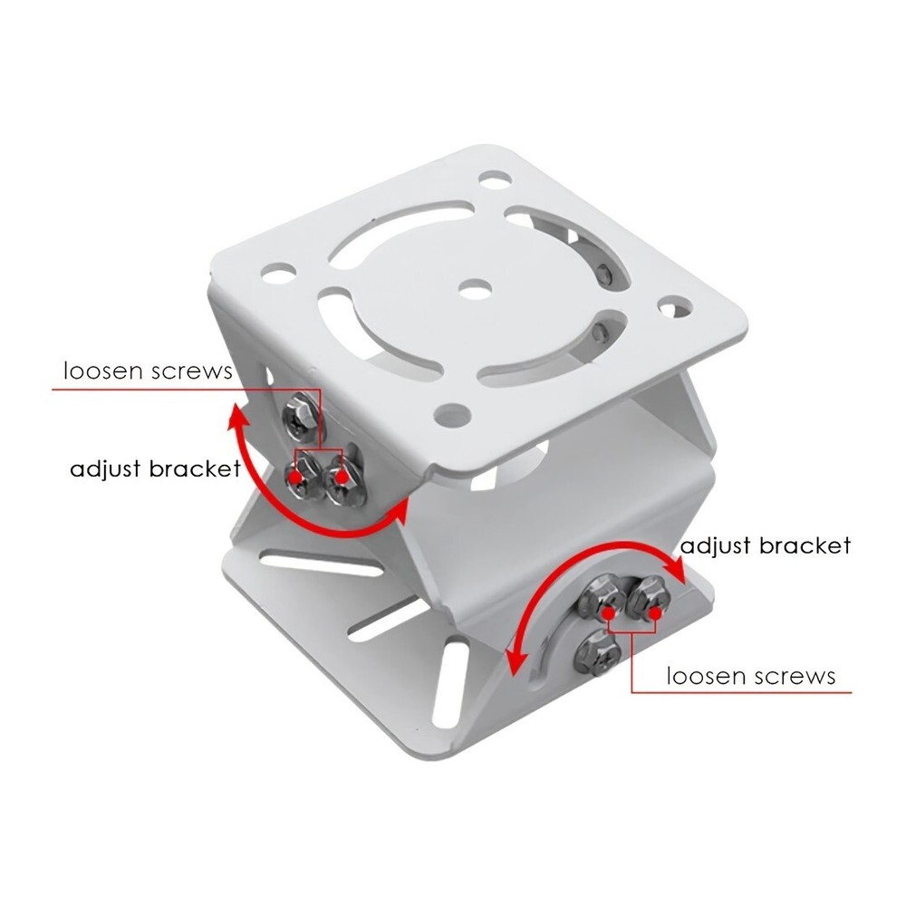 CCTV Security Camera 3-Axis Joint Mount, Metal Universal Joint Brack (White)