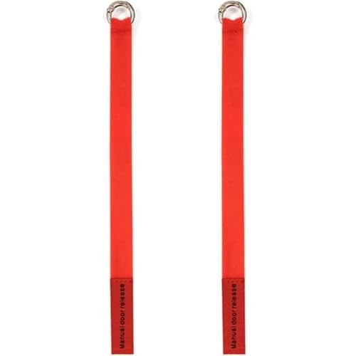 2Pcs Vehicle Door Emergencies Pull Cord Simple Operate Escape Pull Strap Red