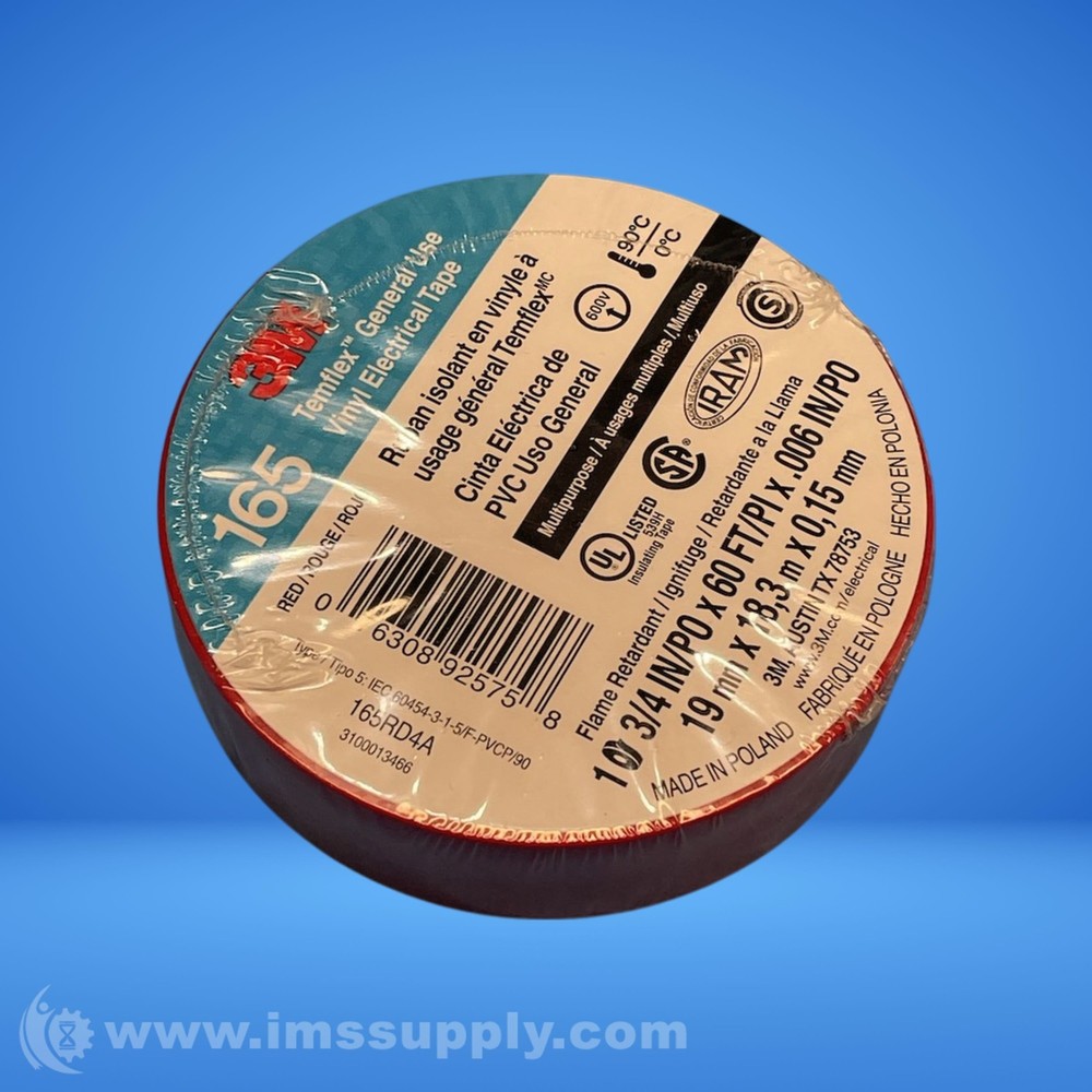 3M Temflex 165RD4A Red Electrical Tape FNIP
