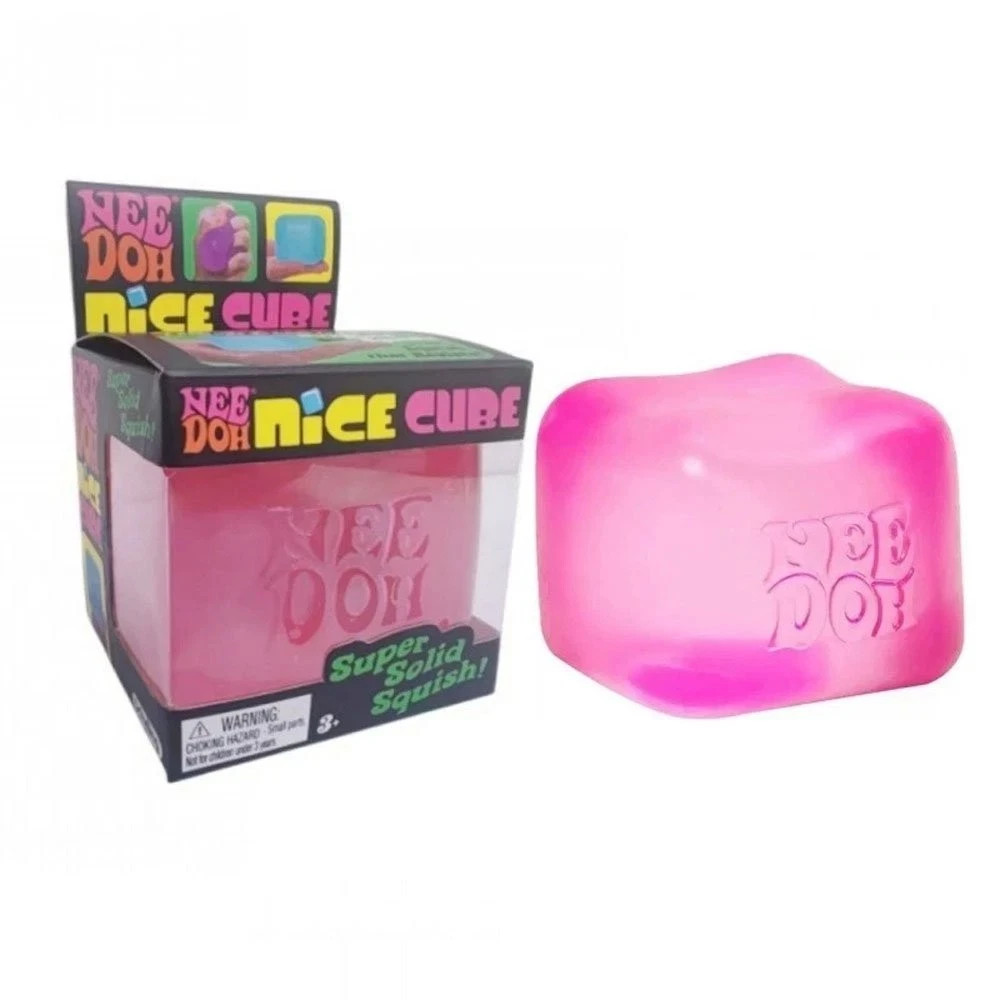 Nee Doh Nice Cube Super Solid Squish! - Blue Purple Pink - Brand New! USA