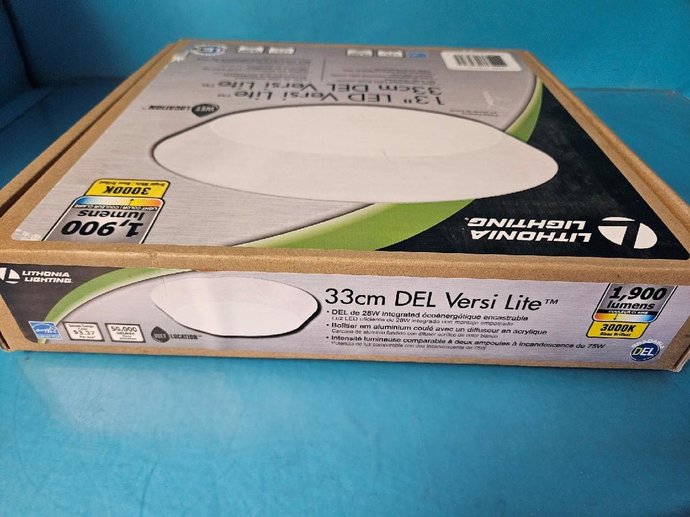 LITHONIA LIGHTING VERSI LITE 28W ROUND WHITE INTEGRATED LED FLUSH MOUNT LIGHT