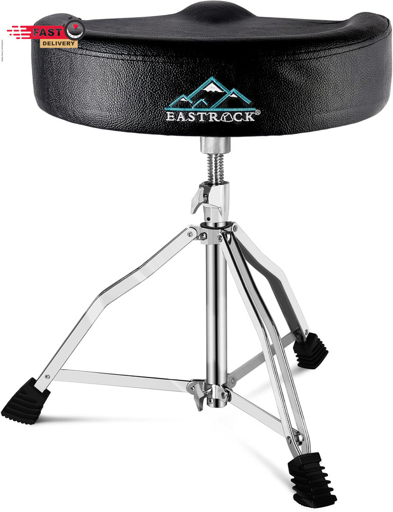 EASTROCK Drum Throne Adjustable Height, Drum Stools Rotatable Padded Motorcycle