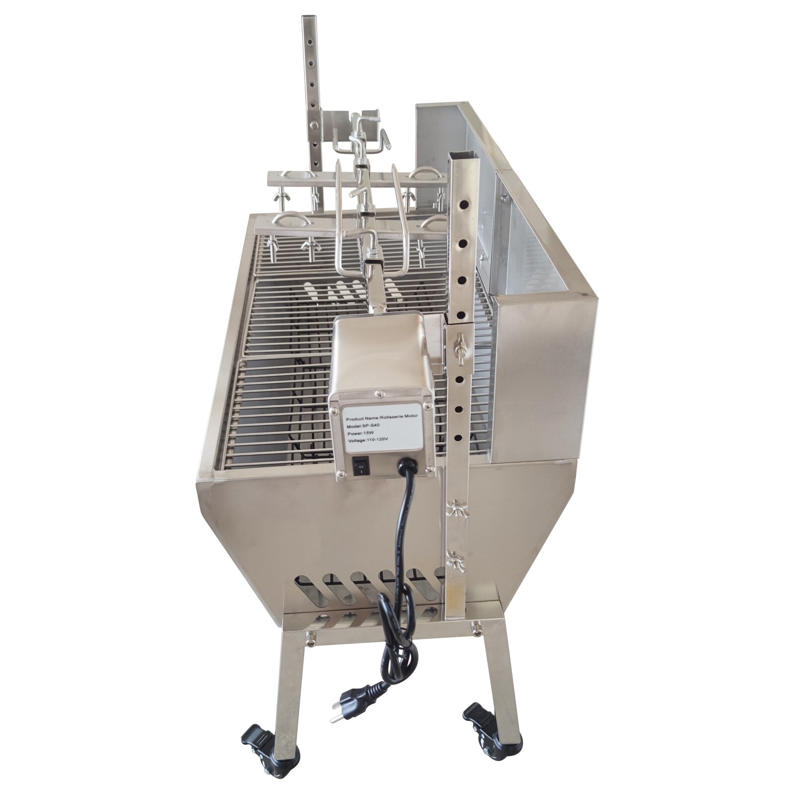 35" BBQ Grill Pig Whole Lamb Grill Motor Rotisserie Kit Electric Spit Roaster
