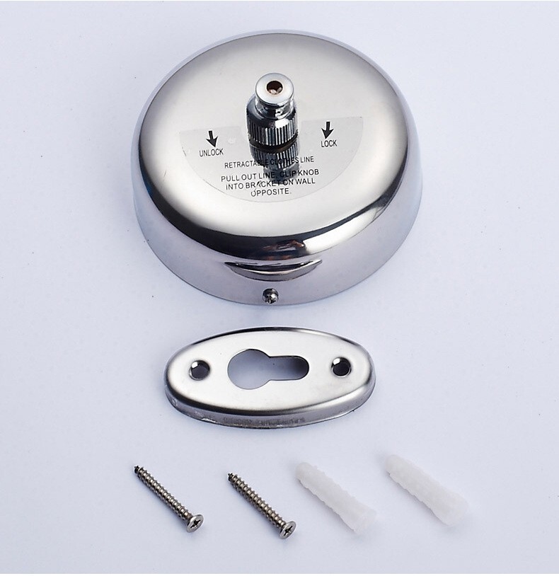 9ft Retractable Clothesline In/ Outdoor Hanging load-bearing 11lb Screw Fixation