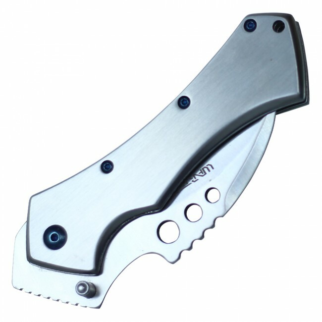 Spring Assisted Folding Pocket Knife | Silver Hawkbill Claw Folder EDC PWT283SL