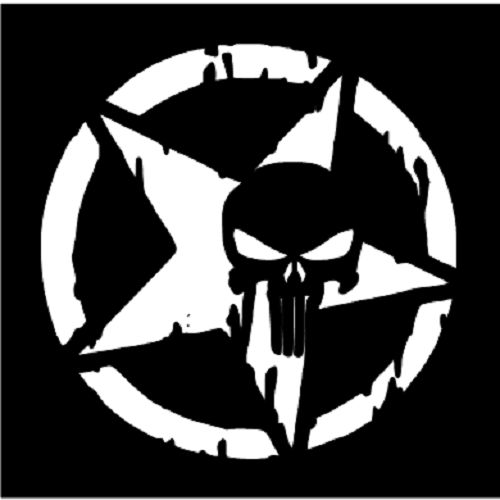 DISTRESSED PUNISHER STAR Large Stencil Template Airbrush Paint