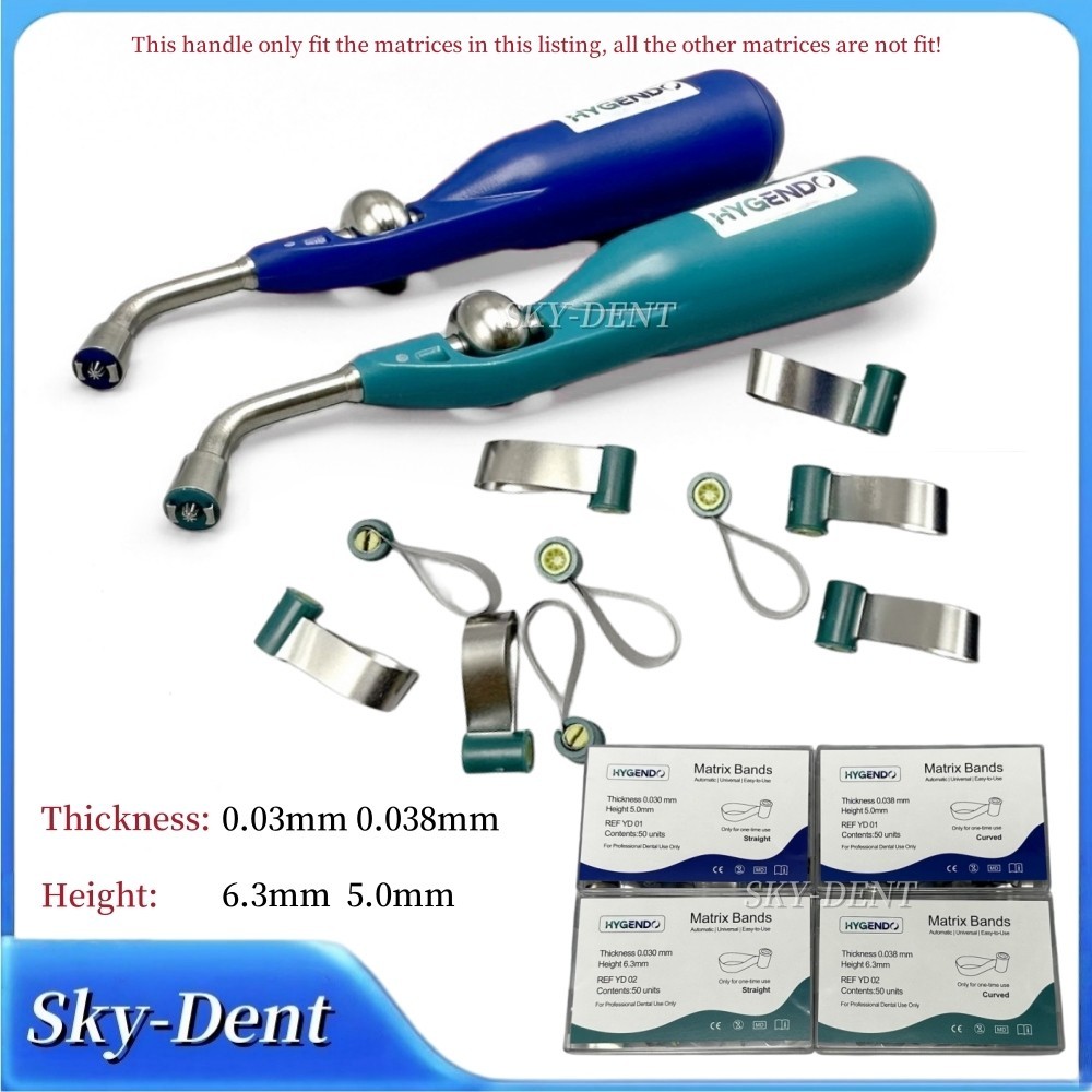 Dental Matrix Bands Reel Double-Side Anatomically Shaped Soft Bands Handle Kit