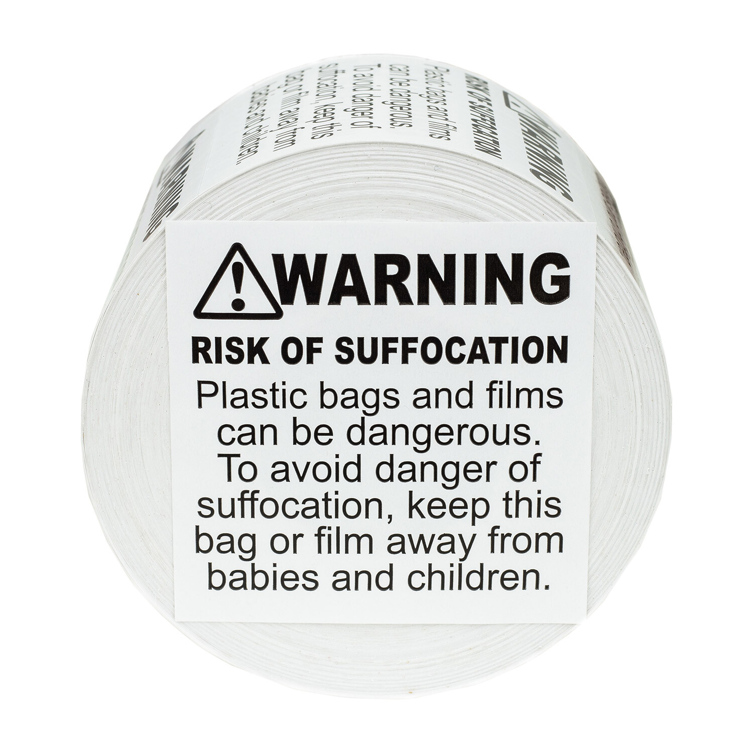 SUFFOCATION WARNING Labels/Stickers (2 x 2) - FBA Approved - (1) Roll of 500
