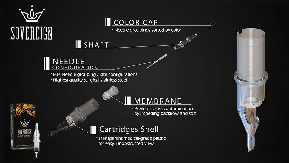 20 pcs Sovereign Cartridge Tattoo Needles RL/RS/M/CM *(Artist Preferred)