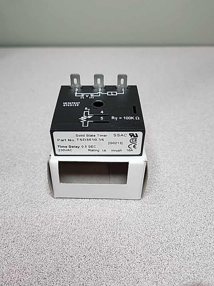 SSAC Part No. TSD3610.5S SOLID STATE TIMER. 230 VAC. TIME DELAY 0.5 SEC.