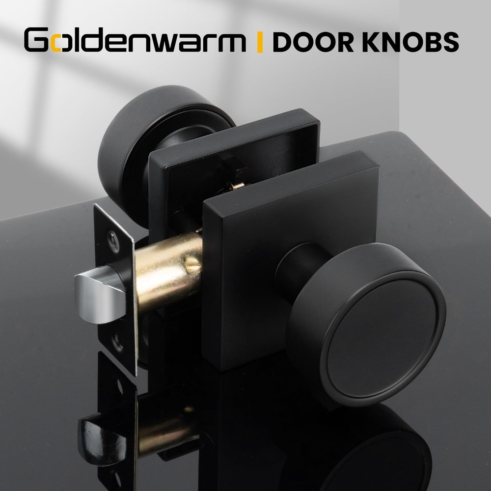 Black Closet Door Knobs Interior, Matte Black Passage Interior Door Knobs, He...