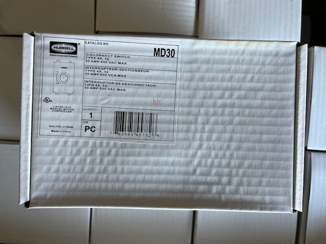 Hubbell MD30 Disconnect Switch New