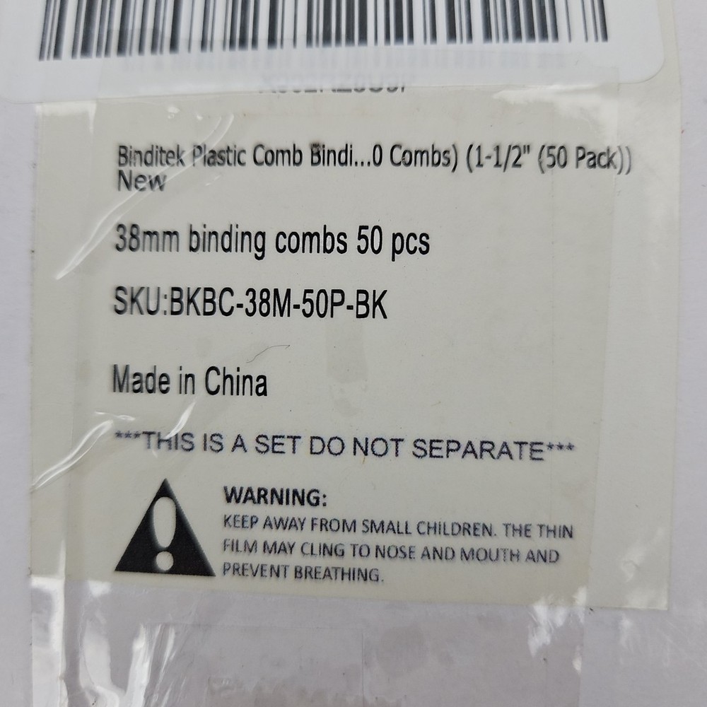 Binditek 50 Pack 19 Ring Plastic Binding Combs 1-1/2 Inch 320 Sheet Officecore