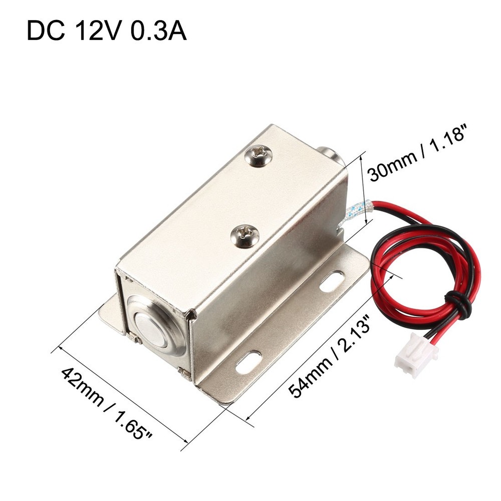 DC 12V 0.3A 9.3mm Electromagnetic Solenoid Lock Assembly