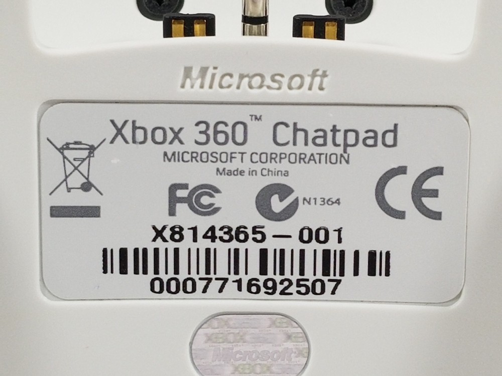 ¤ Official White Chat Pad Controller Keyboard Wired Microsoft Xbox 360 OEM Work*